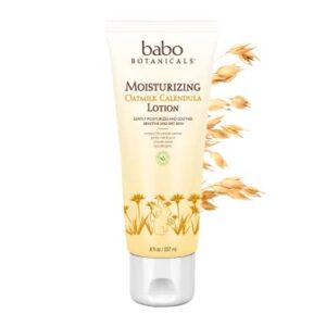 Babo Botanicals Moisturizing Lotion - Face & Body Plant-Based Lotion for Babies, Kids & Adults with Sensitive or Dry Skin - with Colloidal Oatmeal, Organic Calendula & Shea Butter - 8 fl. oz.