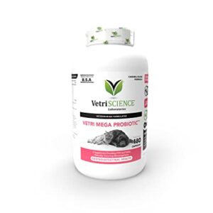 VetriScience Vetri Mega Probiotic and Prebiotic for Dogs and Cats, 180 Capsules - Digestive Relief - Easy to Give Capsules - GI Support