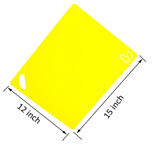 Kimmoker Flexible Cutting Boards Set, Cutting Board Mats for Cooking, Colored Cutting Board Set with Easy-Grip Handles, Flexible Plastic Cutting Sheet Set of 4 (1) - Image 6