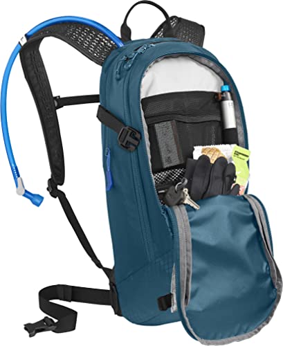 CamelBak M.U.L.E. 12 Mountain Biking Hydration Pack - Easy Refilling Hydration Backpack - Magnetic Tube Trap 100oz, Moroccan Blue/Black - Image 6