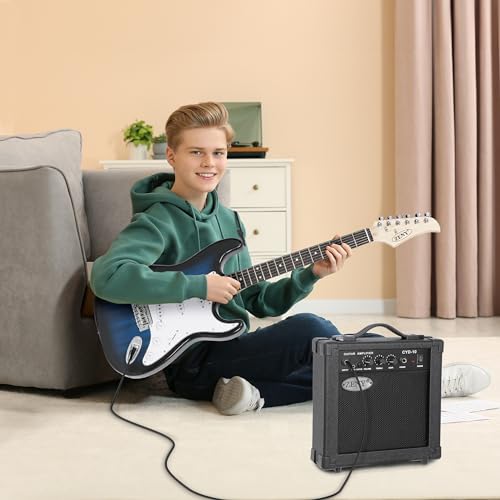 ZENY 39" Full Size Electric Guitar with Amp, Case and Accessories Pack Beginner Starter Package, Blue Ideal Christmas Thanksgiving Holiday Gift - Image 8