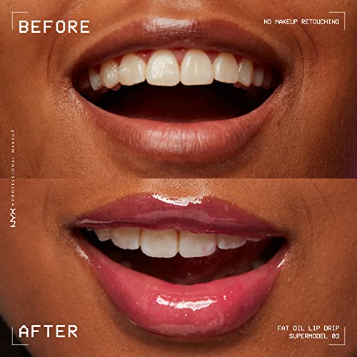 NYX PROFESSIONAL MAKEUP Fat Oil Lip Drip, Moisturizing, Shiny and Vegan Tinted Lip Gloss - Supermodel (Shimmering Magenta) - Image 8