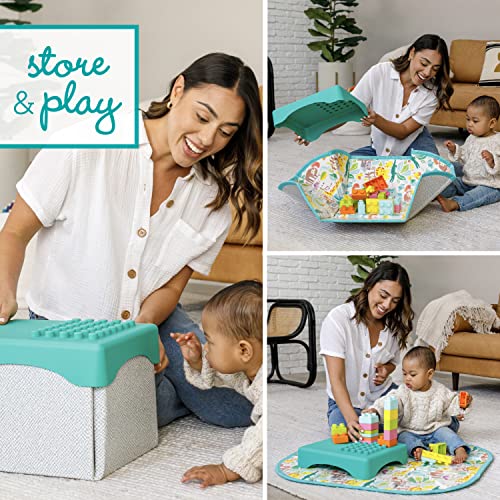 Infantino Super Soft 1st Building Blocks Activity Station, Easy-to-Hold for Babies & Toddlers, BPA-Free, Multi-Colored, 22-Piece Set with Storage Box and Mat - Image 6