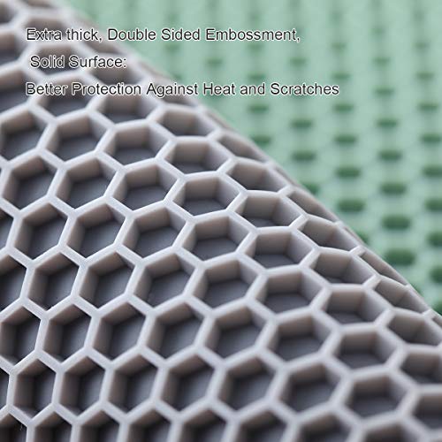 4 Packed Silicone Trivet Mats - DIY Different Size Dish Drying Mat, Hot Pot Holder for Pots & Pans, Non-Slip & Heat Resistant Kitchen Hot Pads for Countertops & Table,Teal - Image 6