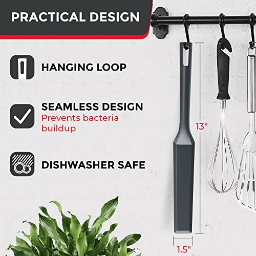 Mueller EuroPhoria Series Spatula, Heat Resistant Nylon Kitchen Turner, Cooking Utensils for Flipping Pancakes, Eggs, Burgers, Crepes and More, Perfect for Nonstick Cookware, Grey - Image 4