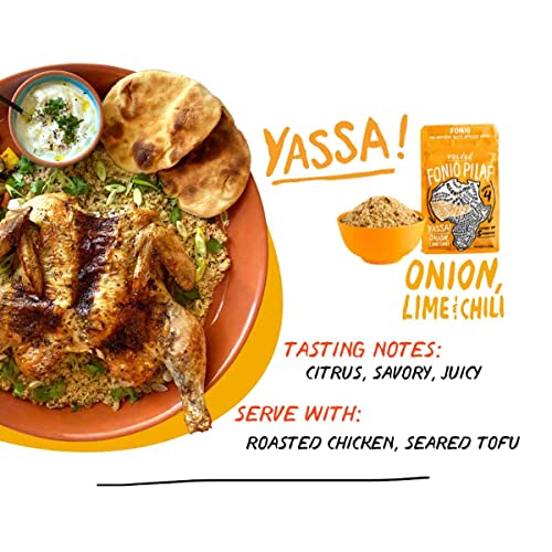 Yolélé Fonio Grain Pilaf Mix African Supergrain Ancient Grains Organic Gluten-Free Non GMO Vegan Protein Fiber Super Food Paleo-Friendly Rice Alternative, Yassa Onion, Lime, and Chili 2-Pack - Image 7