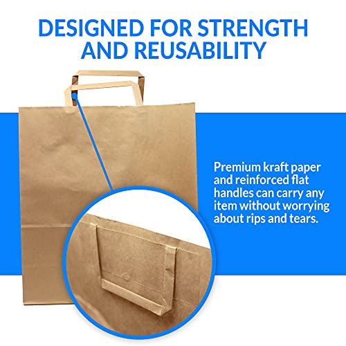 Reli. Kraft Paper Bags w/ Handles (100 Pcs, Bulk) (Large 10"x6.75"x12") Brown Paper To Go / Take Out / Restaurant / Bags with Handles, Shopping Bags, Retail Bags, Gift Bags; 25% larger than 10"x5"x13" - Image 8