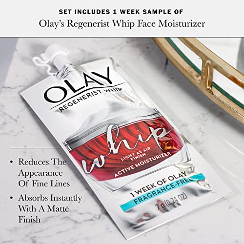 Olay Vitamin C + Peptide 24 Brightening Face Serum + Whip Moisturizer Travel/Trial Size Gift Set - Image 2