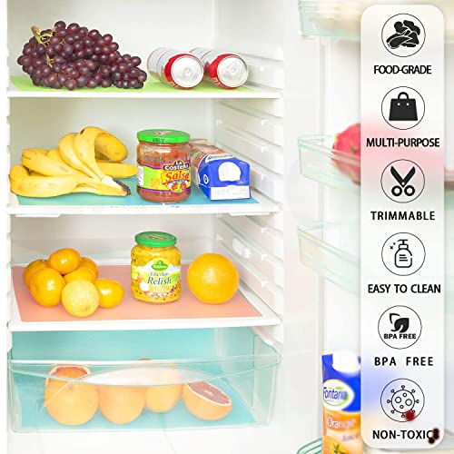 8 Pcs Refrigerator Liners, CaptainRay Washable Mats Covers Pads, Home Kitchen Gadgets Accessories Organization for Top Freezer Glass Shelf Wire Shelving Cupboard Cabinet Drawer(3 Blue+3 Green+2 Red) - Image 5