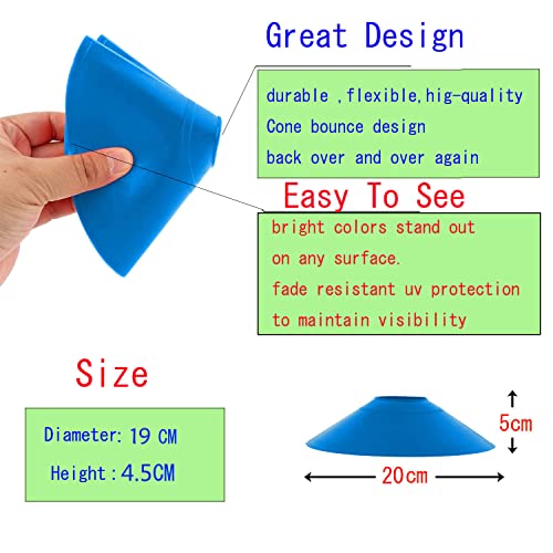 25 Pcs Pro Disc Cones - Training Cones Agility Soccer Cones with Carry Bag for Training, Soccer, Football, Basketball,Kids and Other Sports and Games(5 Colors) - Image 9